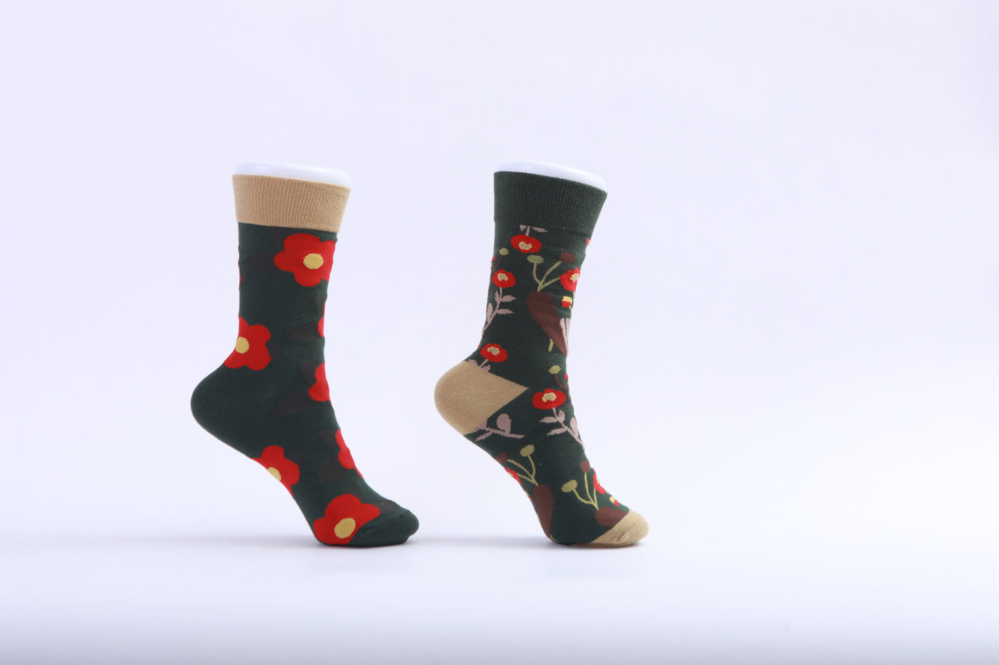 Chaussettes - Fleur rouge