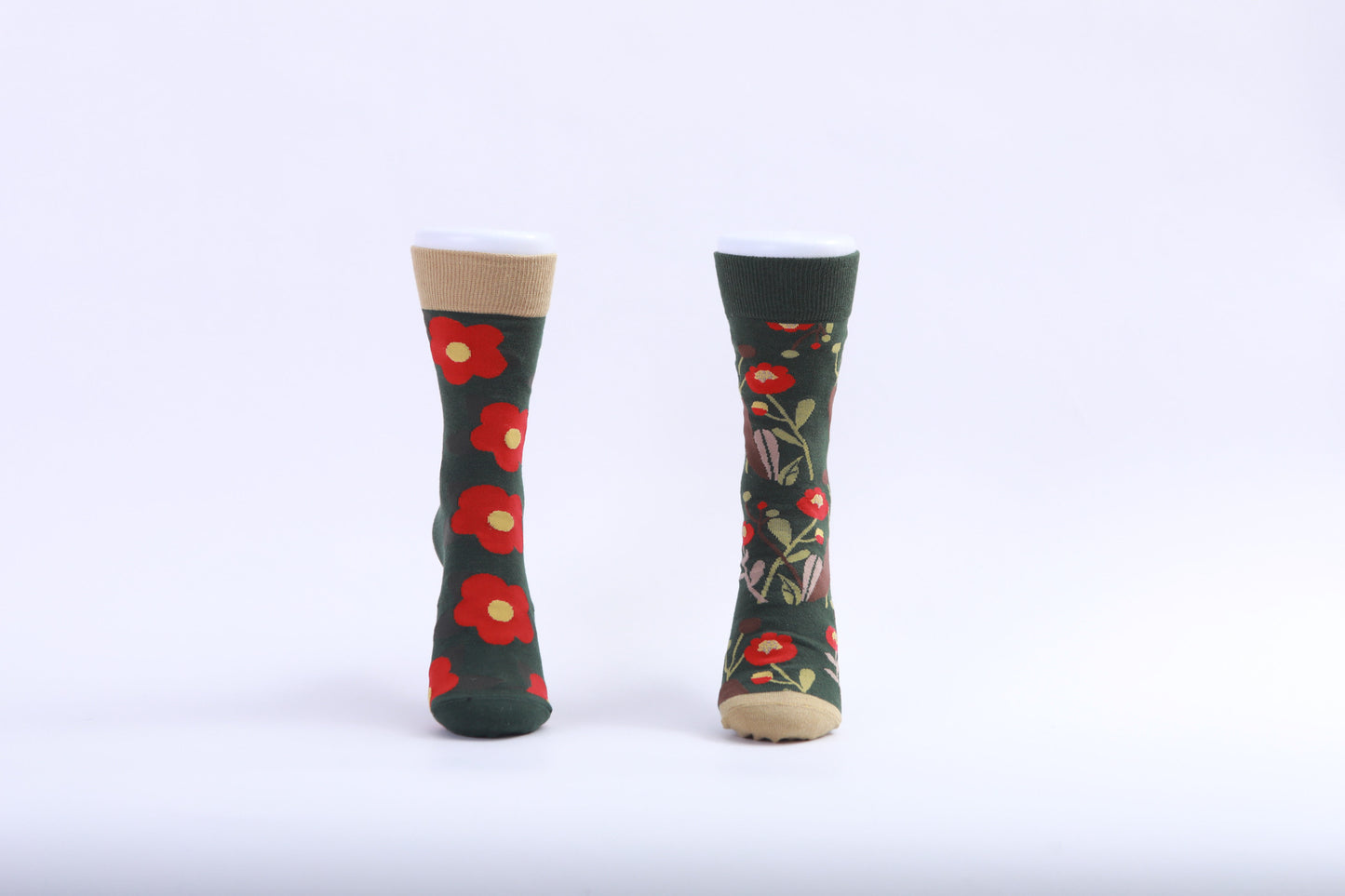 Chaussettes - Fleur rouge