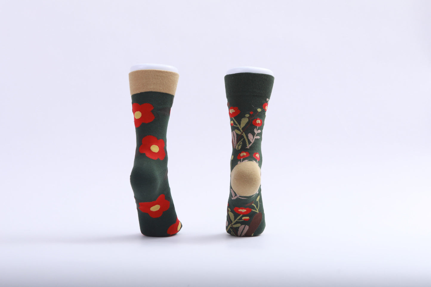 Chaussettes - Fleur rouge
