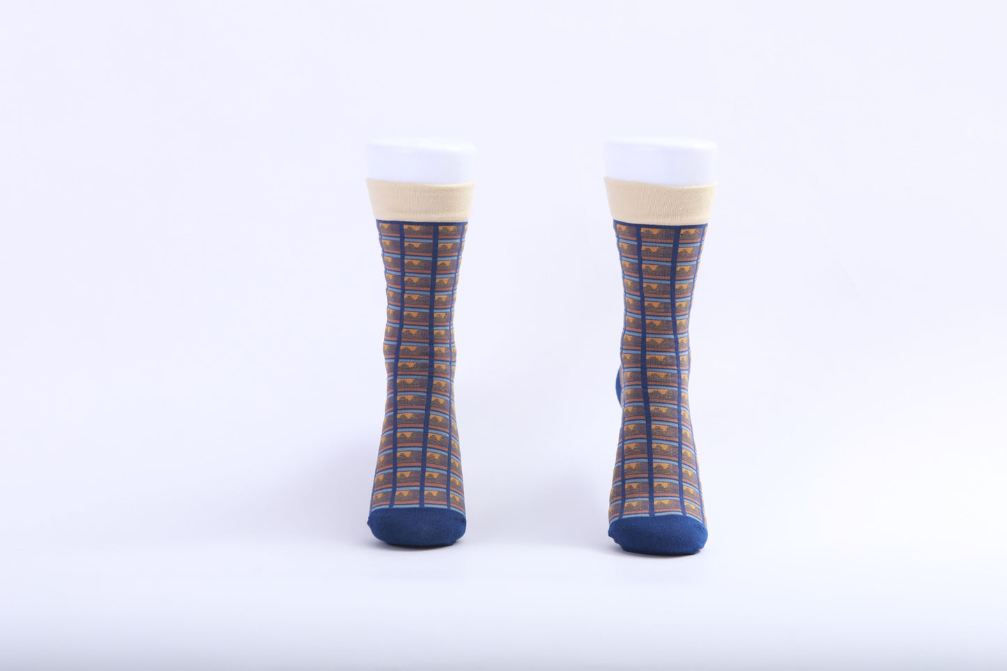 Chaussettes - Graphismes bleus et orange