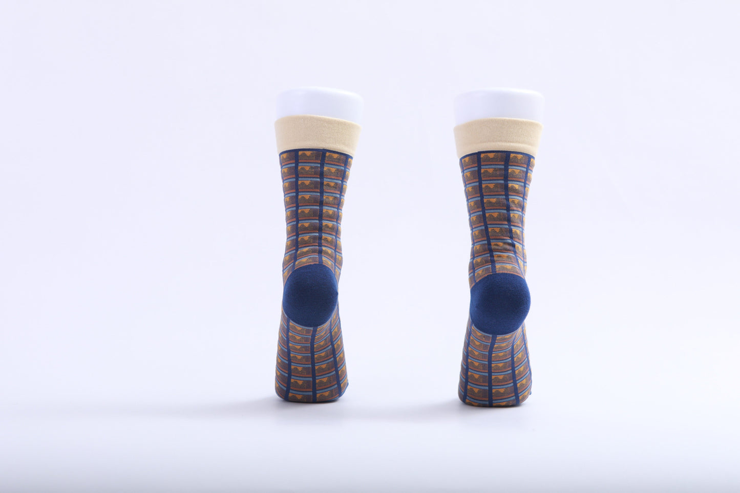 Chaussettes - Graphismes bleus et orange