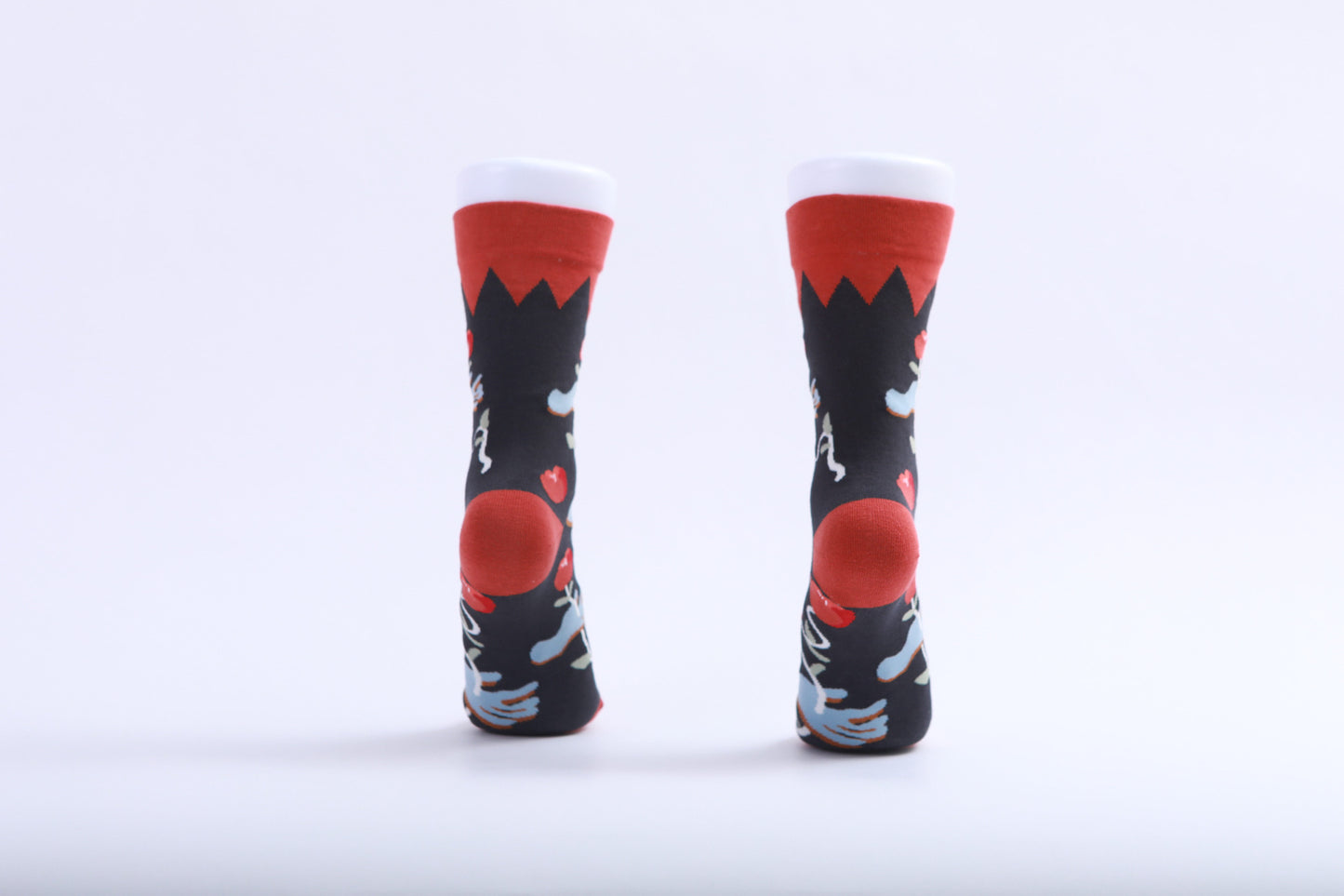 Chaussettes Fleur Coquelicot - Rouge et Bleu foncé