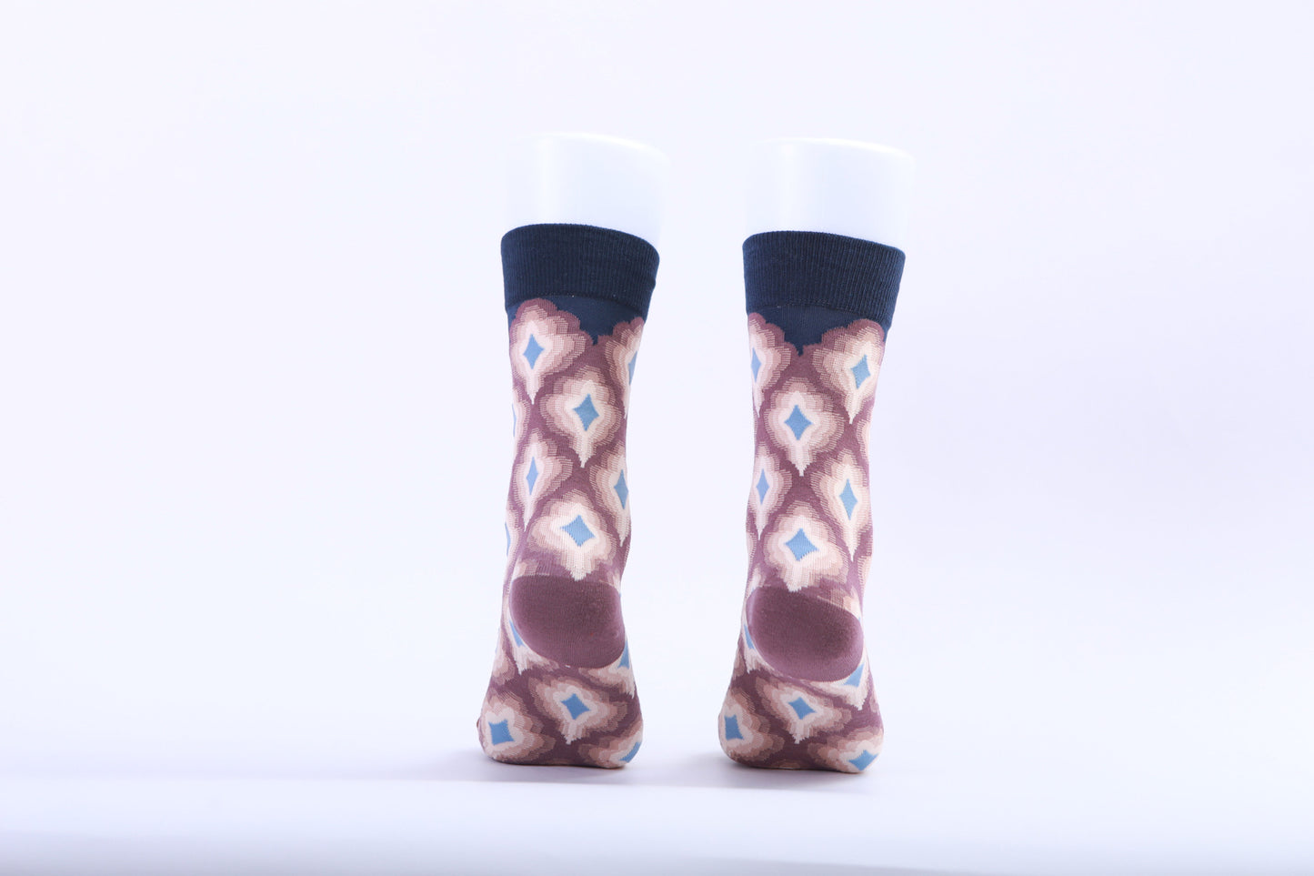 Chaussettes - Graphiques Losanges - Marron et Violet