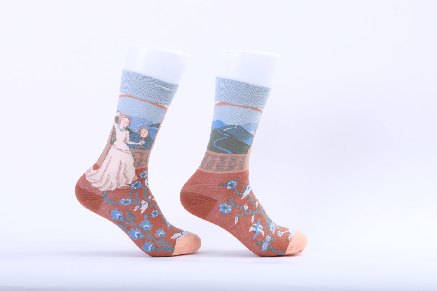 Chaussette - Femme Renaissance et Paysage