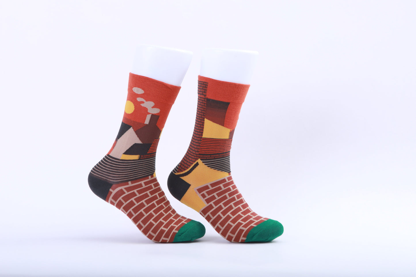 Chaussettes - Briques rouges et cheminée