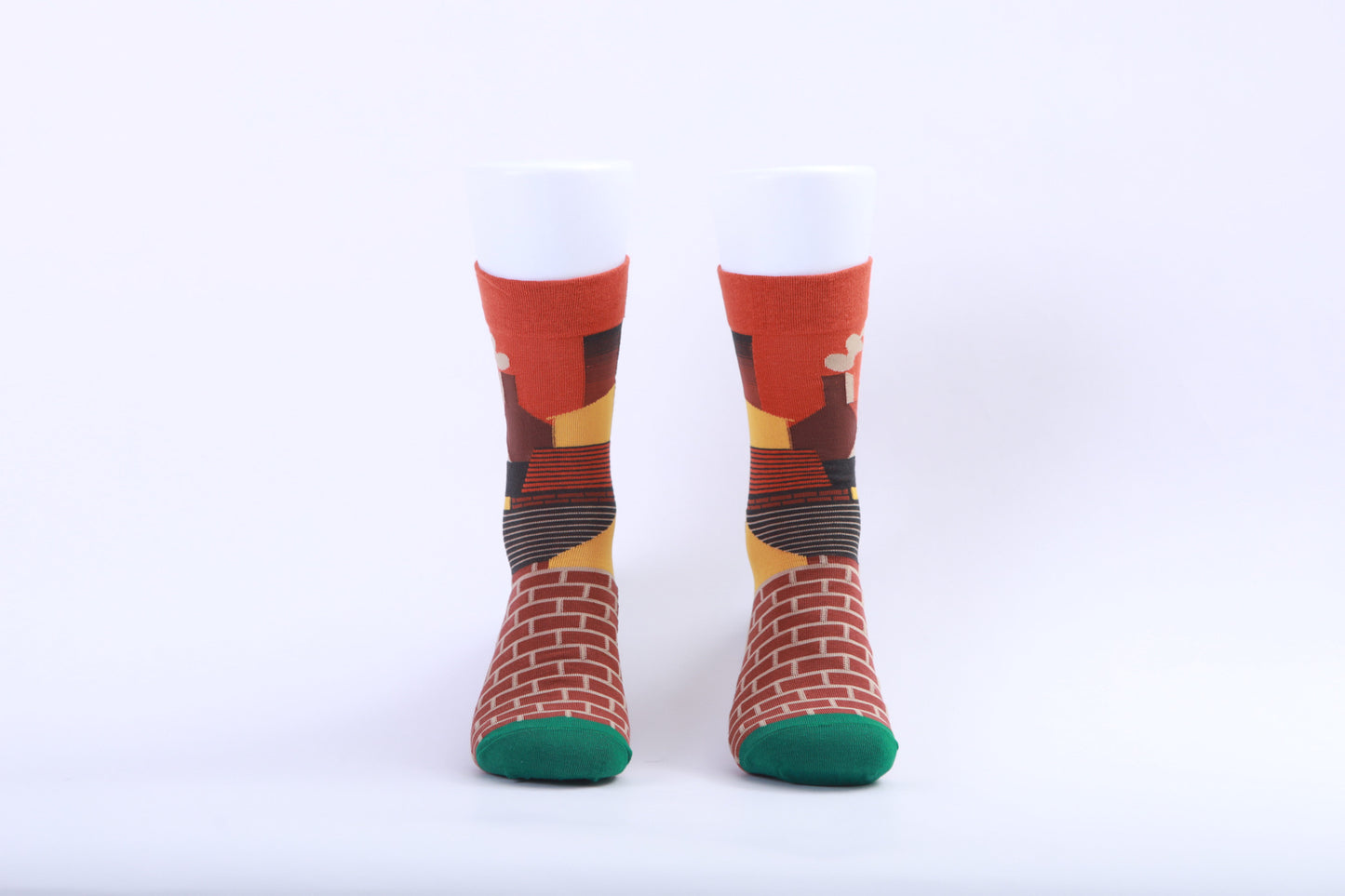 Chaussettes - Briques rouges et cheminée