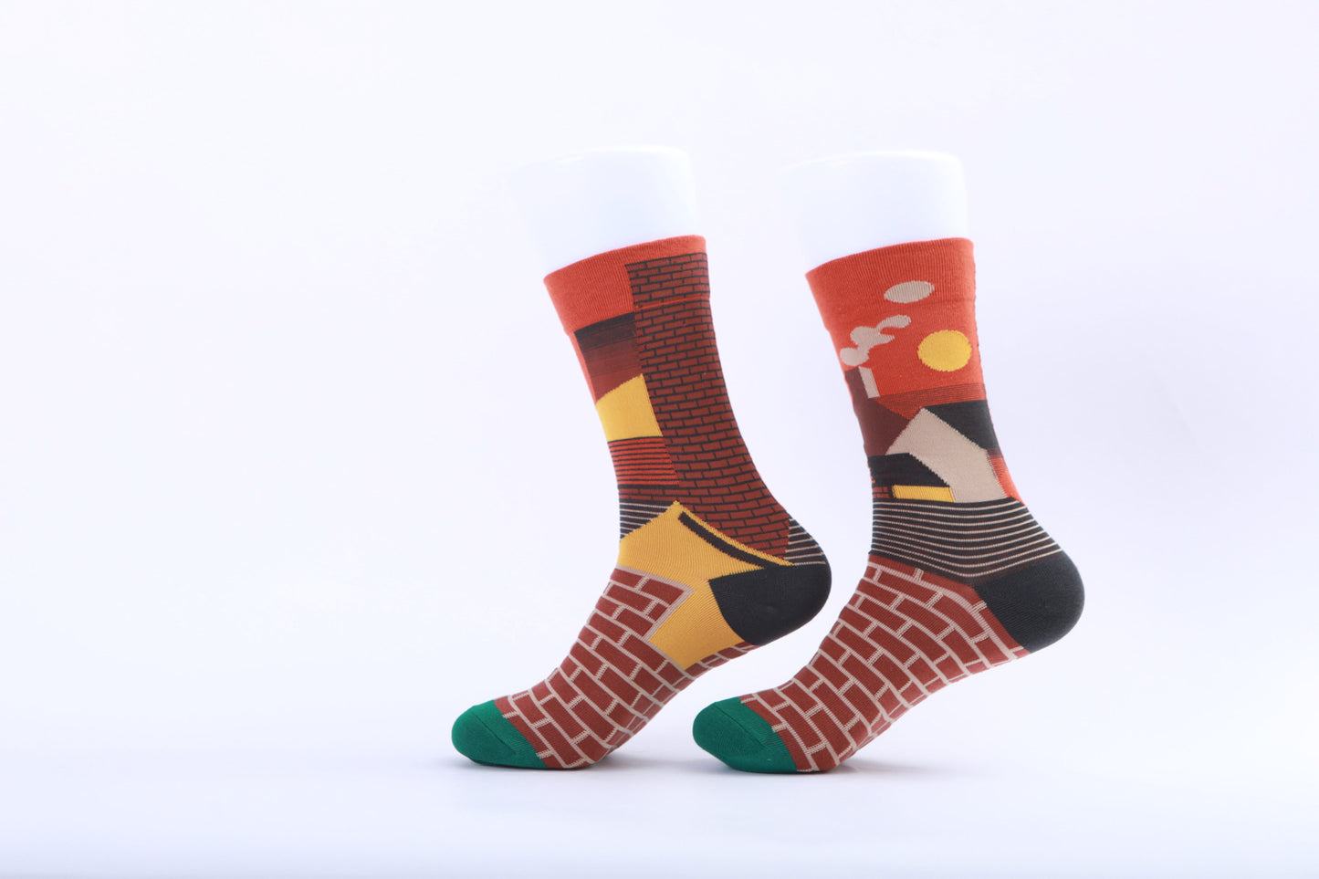 Chaussettes - Briques rouges et cheminée