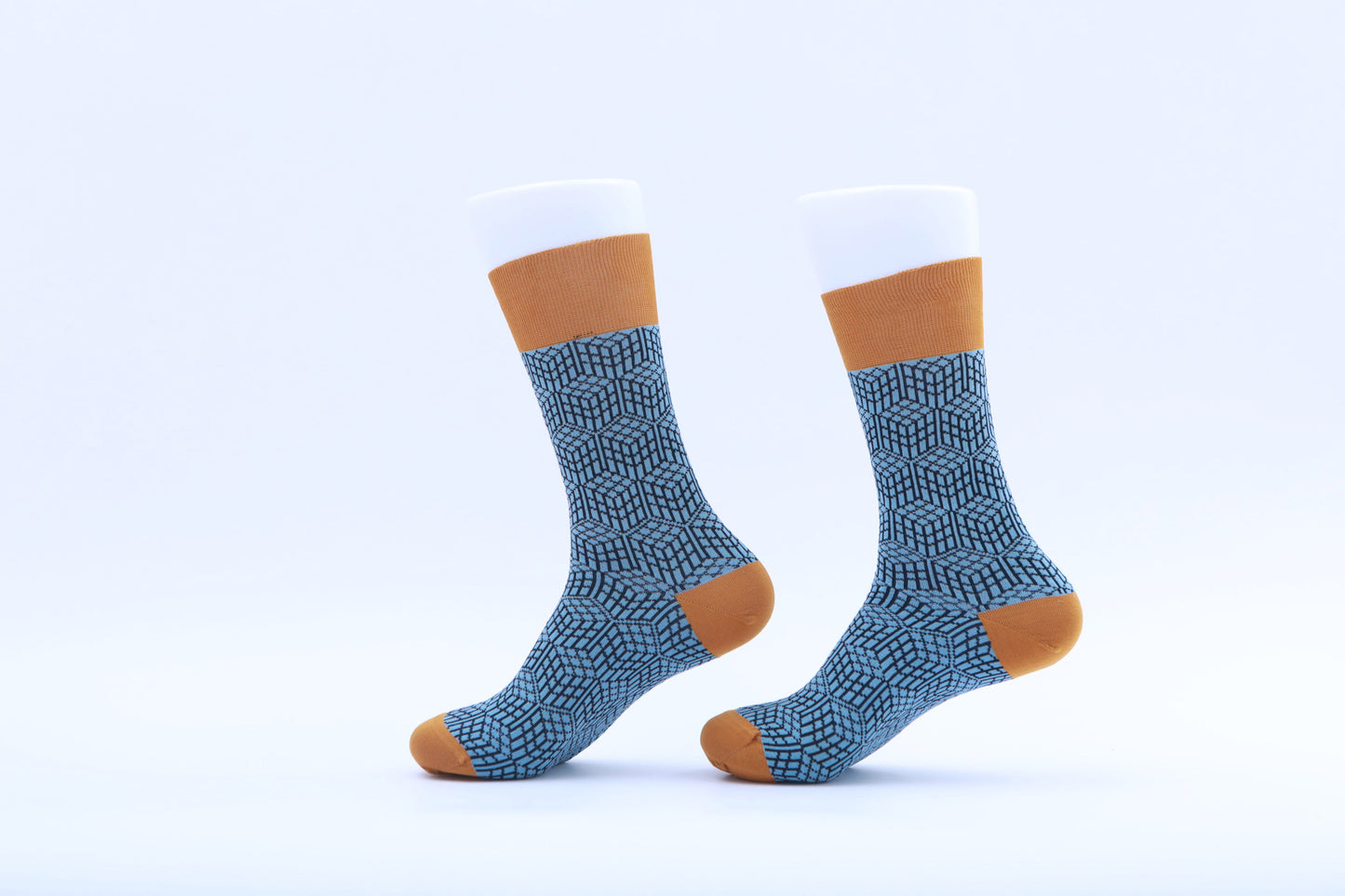 Chaussettes - Cube - Orange and blue