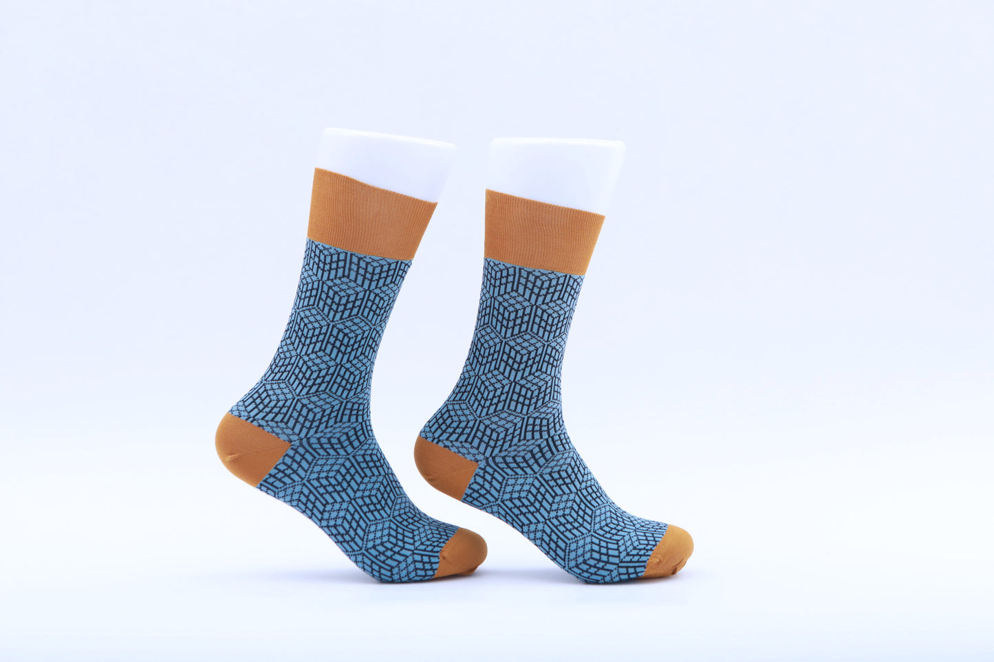 Chaussettes - Cube - Orange and blue