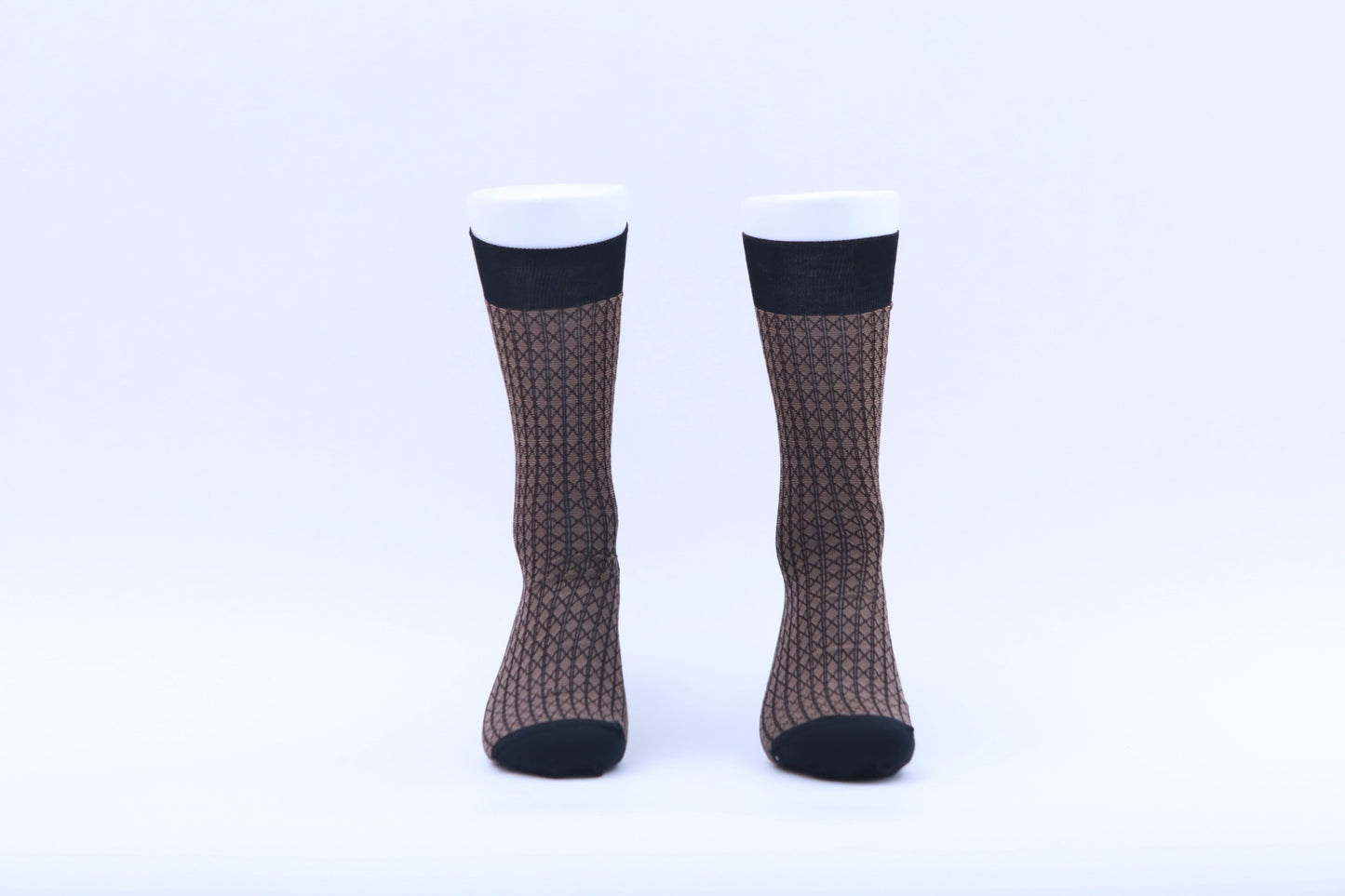 Chaussettes - Graphiques Losanges - Marron