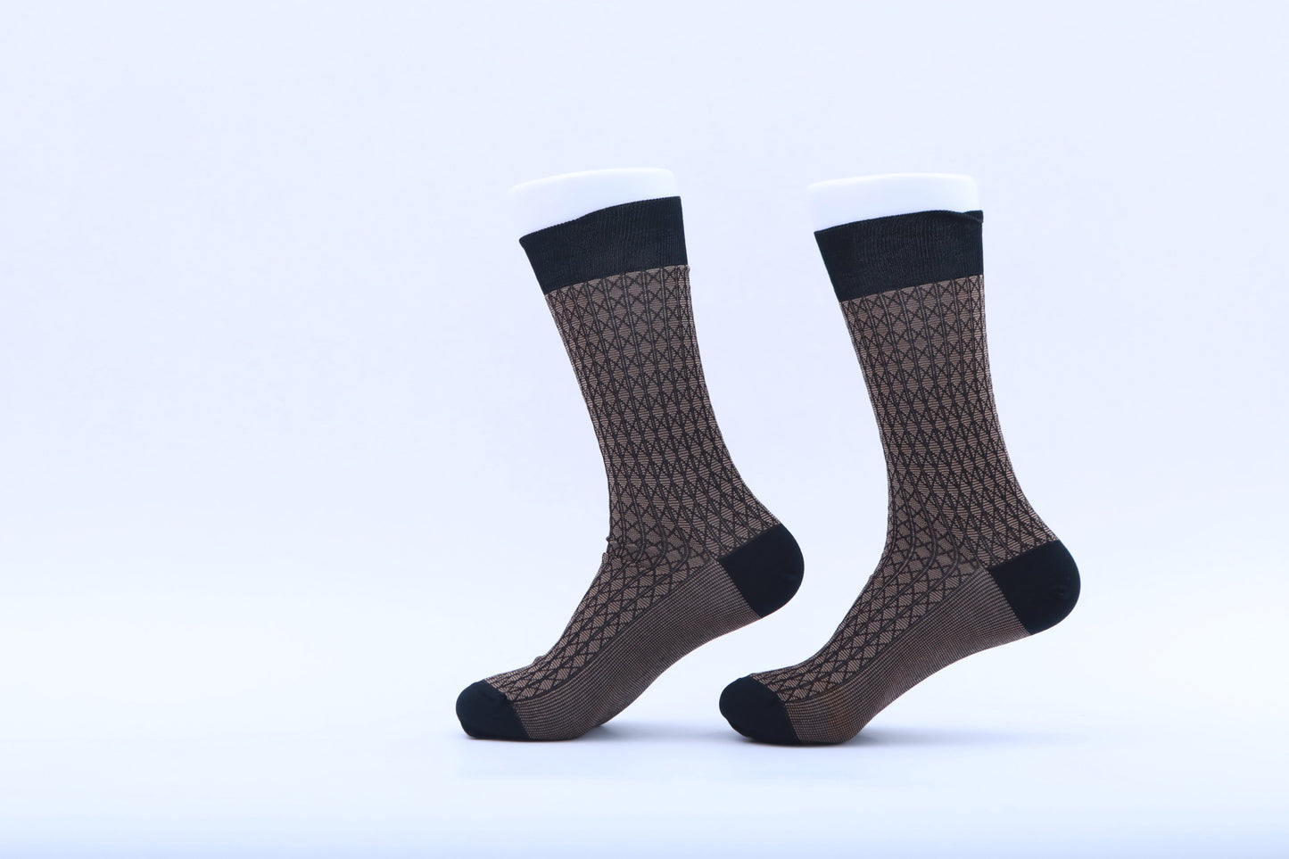Chaussettes - Graphiques Losanges - Marron
