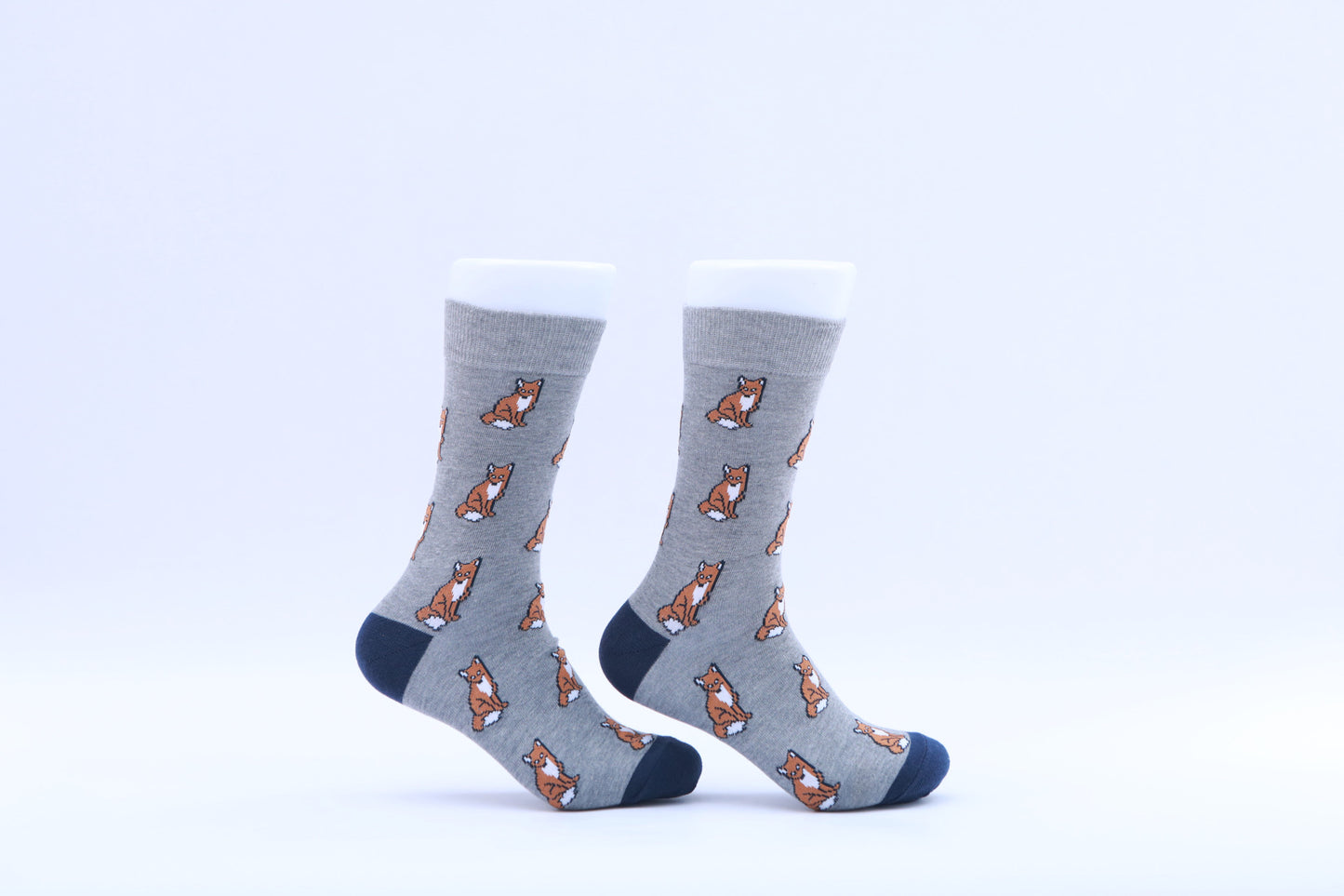 Chaussettes - Renards - Marron roux et gris