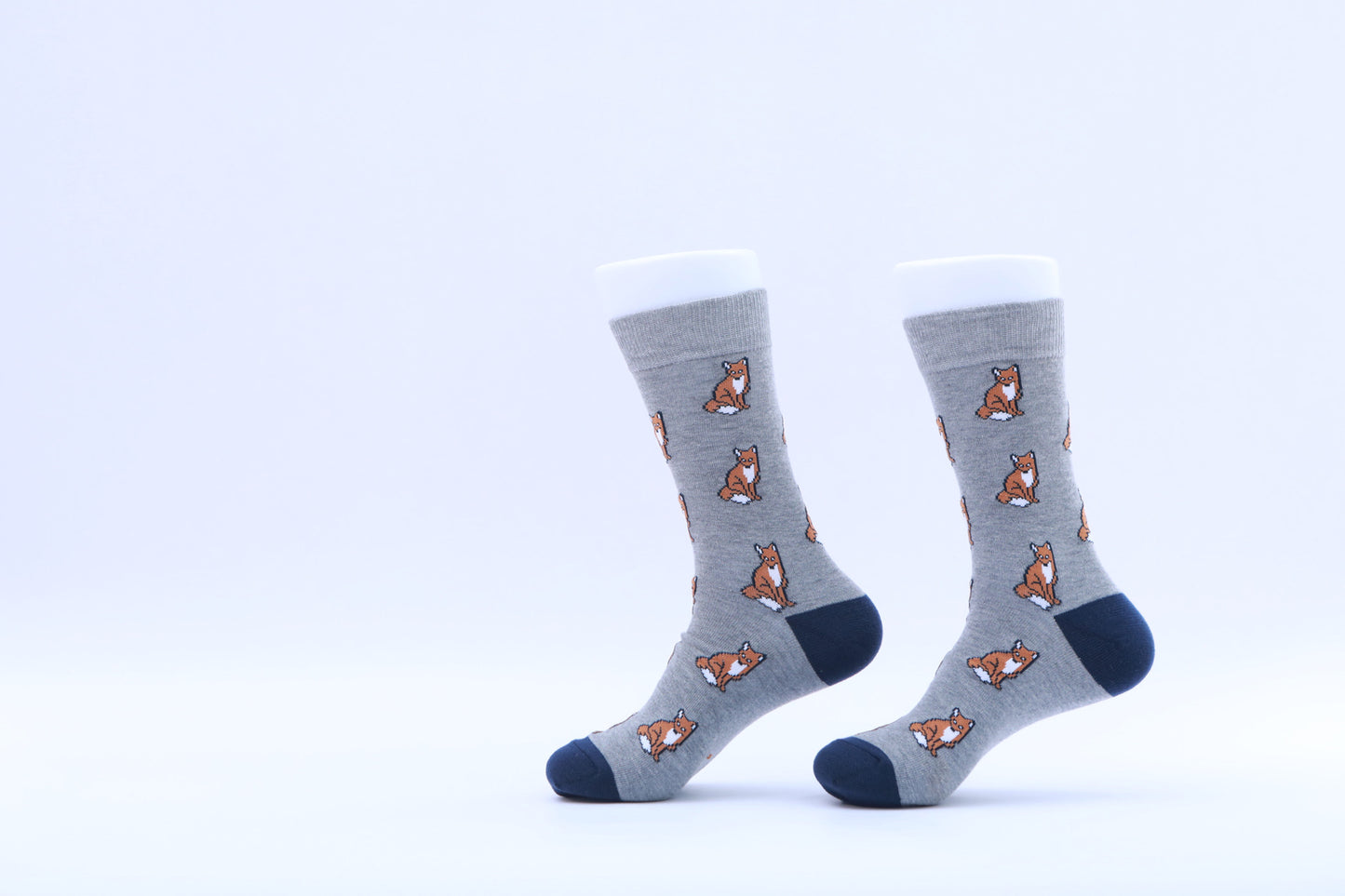 Chaussettes - Renards - Marron roux et gris