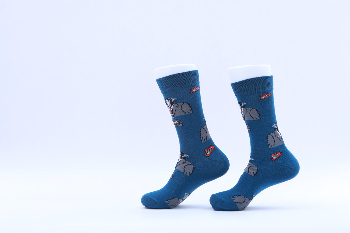 Chaussettes - Gorille en costume -Bleu
