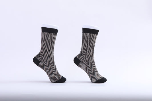 Chaussettes -  Graphiques avec Chevrons noirs et blancs