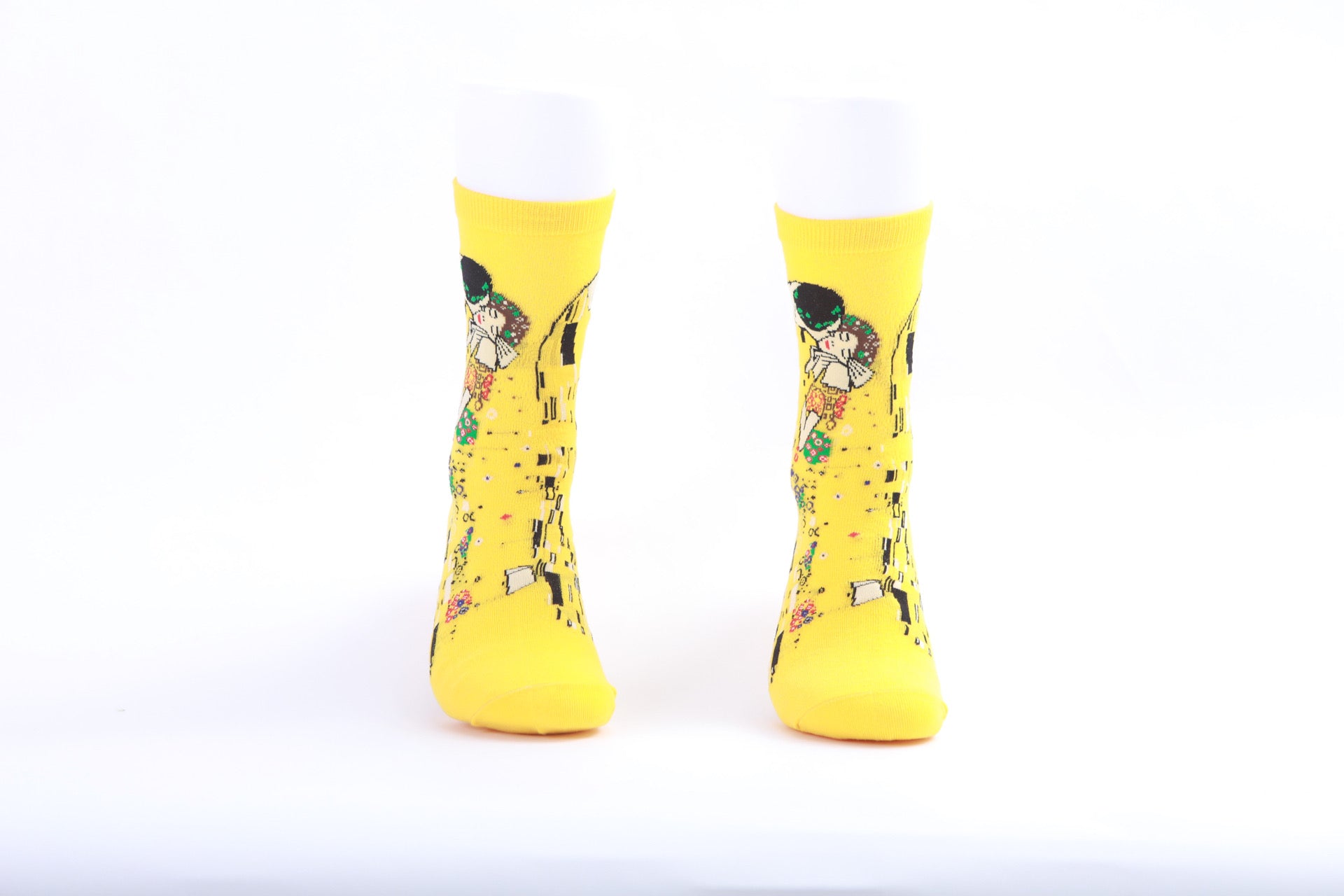 Chaussettes - Jaunes avec couple qui s'embrasse