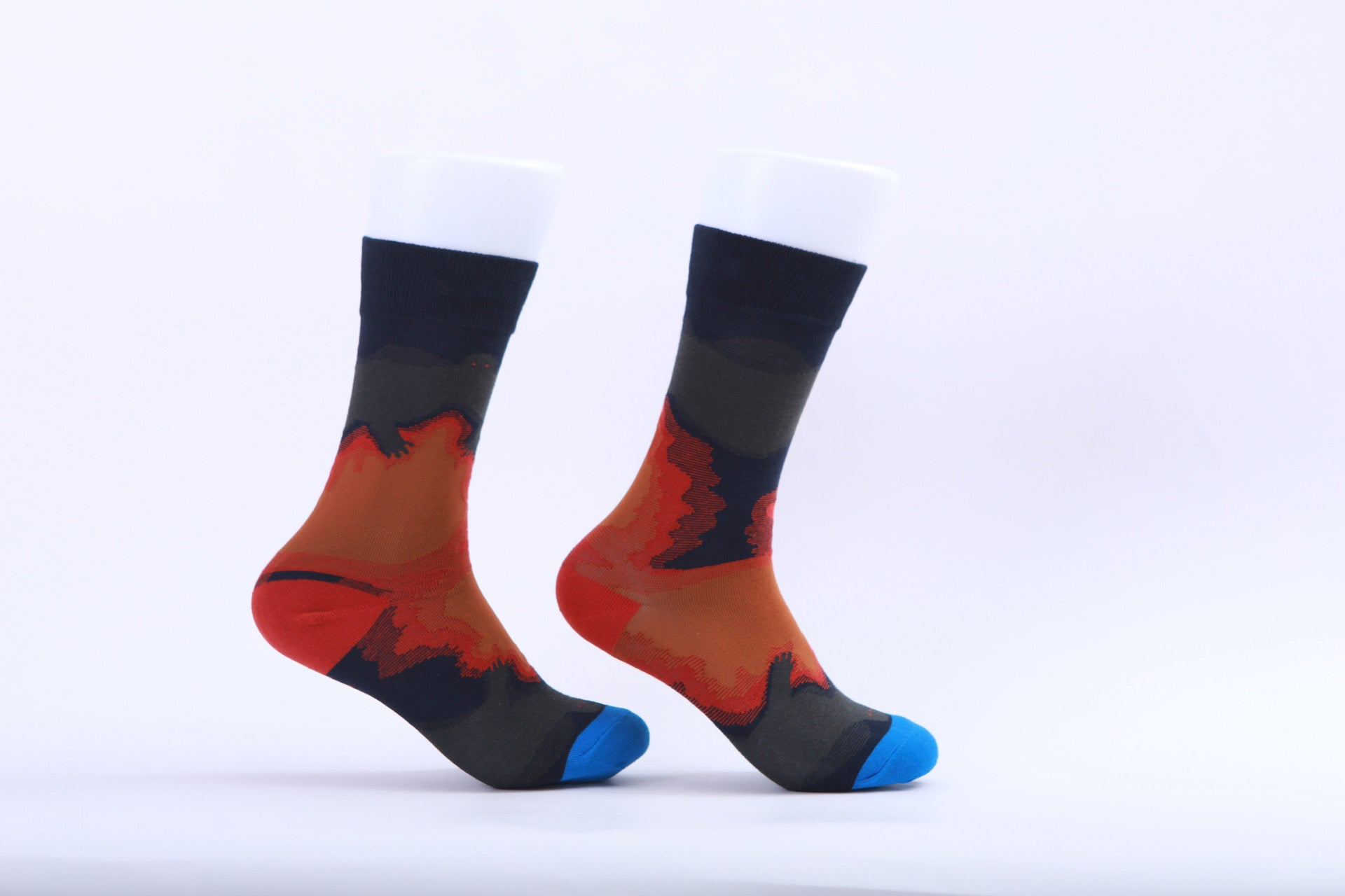 Chaussettes - Abstrait - Orange Rouge Vert Bleu 