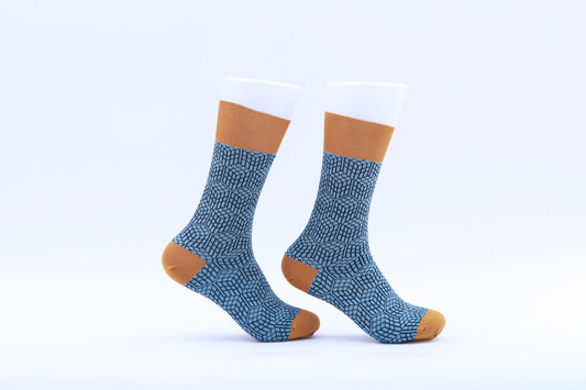 Chaussettes - Cube - Orange and blue